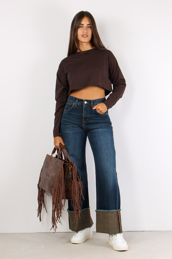 Denim Risvolto Maxi Tasche Die Denim