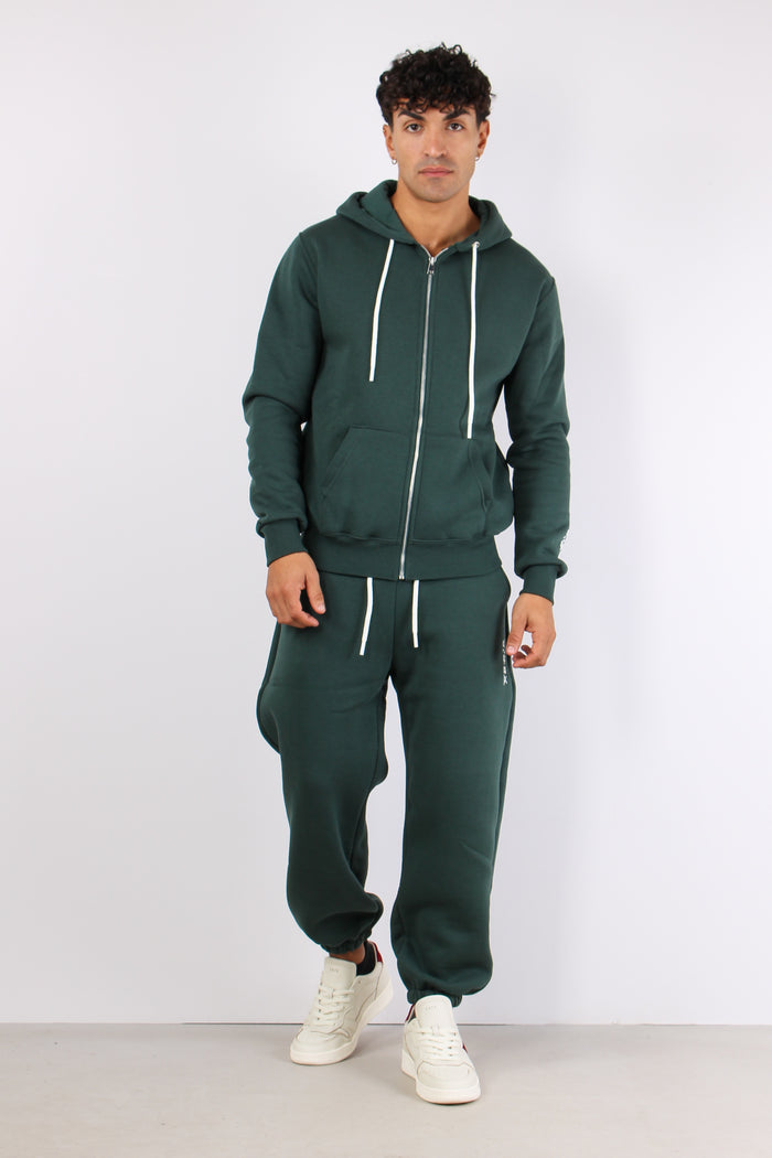 Pantalone Felpa Logo Verde Bosco-3