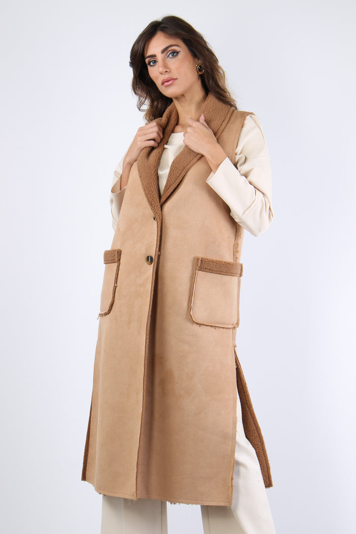 Gilet Ecomontone Cammello-6