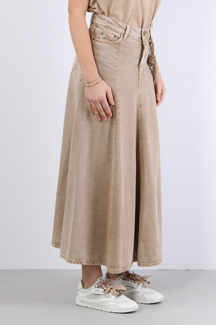 Hurghada Gonna Lunga Denim Beige-7