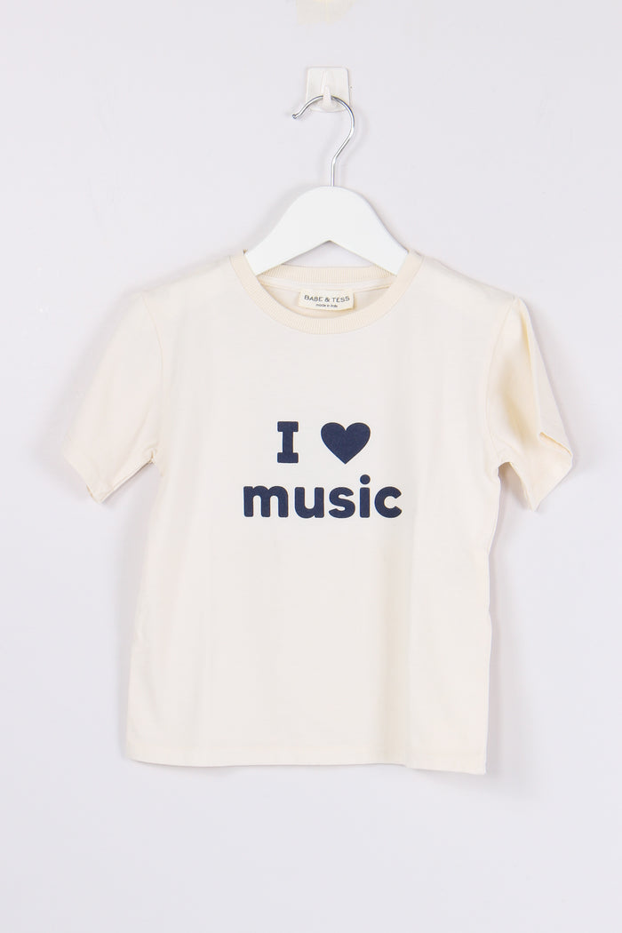 T-shirt I Love Music Naturale