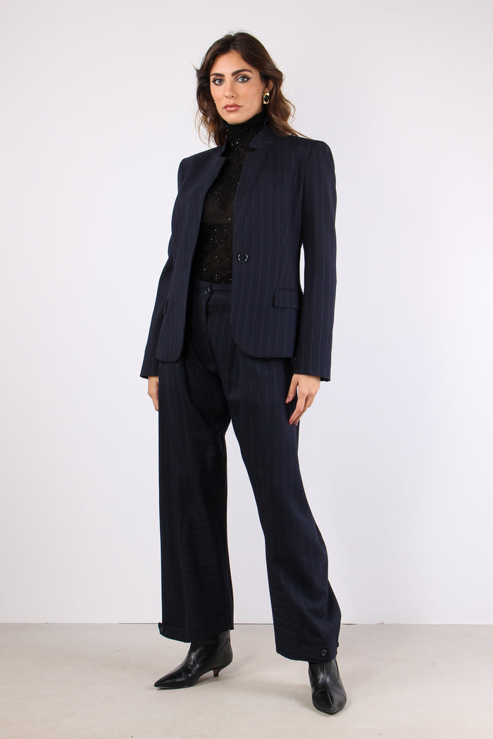 Kebab Giacca Sfiancata Gessata Blu/bianco-5