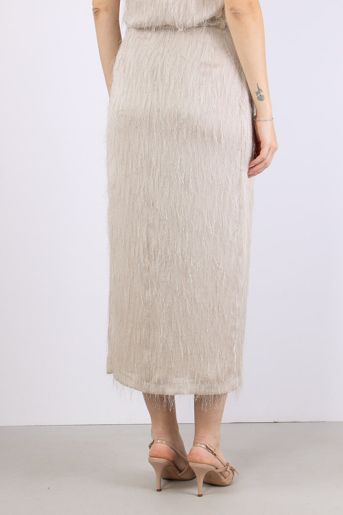 Gonna Lunga Piume Sand-4