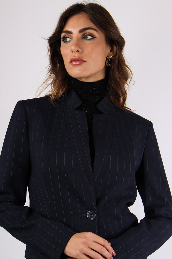 Kebab Giacca Sfiancata Gessata Blu/bianco-8