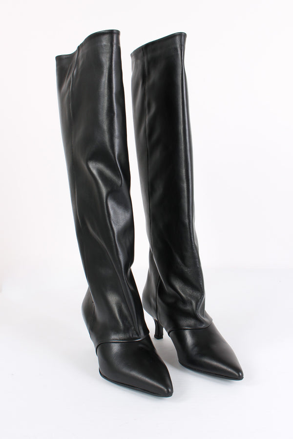 Stivale Alto Tacchetto Nero-2
