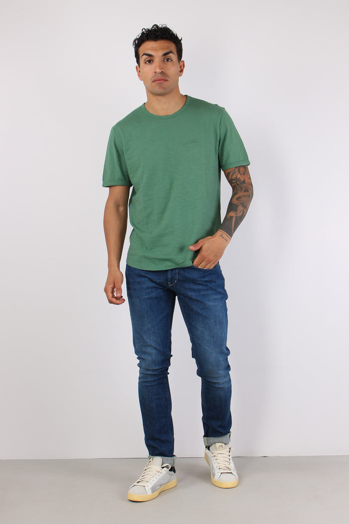 T-shirt Cotone Fiammato Muschio-2