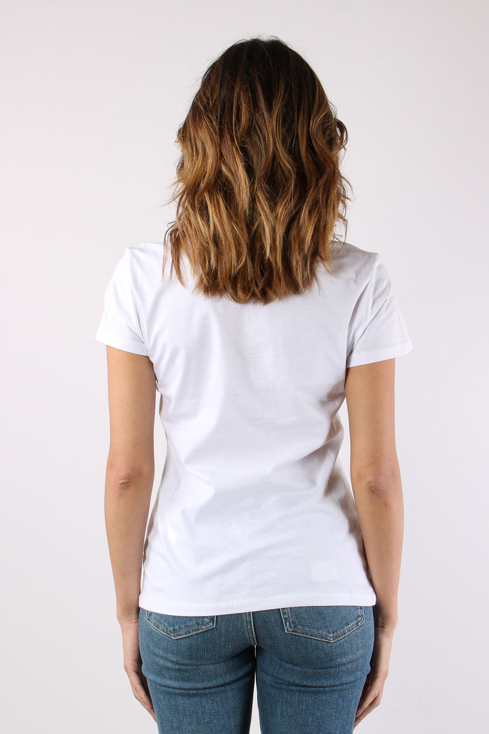 T-shirt Slim Fantasia Fiori Bianco/foulard-5