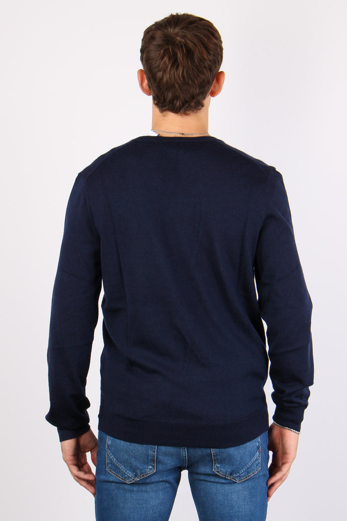 Maglia Scollo V Merinos Hunter Navy-3