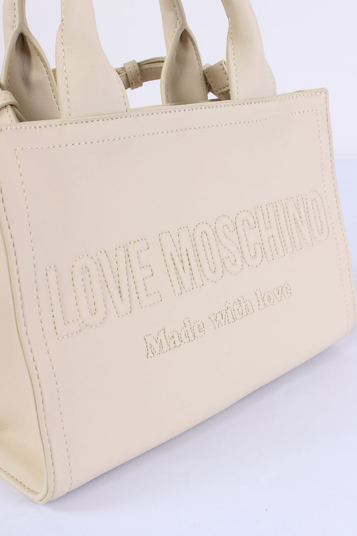 Mini Shopping Rigida Lettering Avorio-4