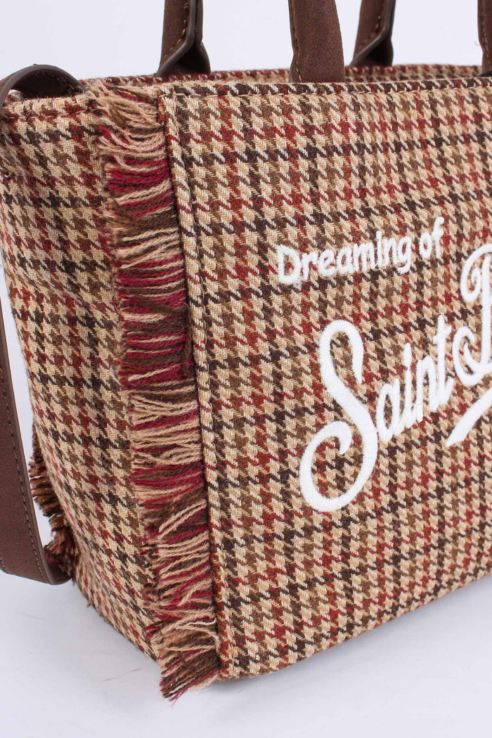 Shopping Lana Pied De Poule Rosso/beige-7