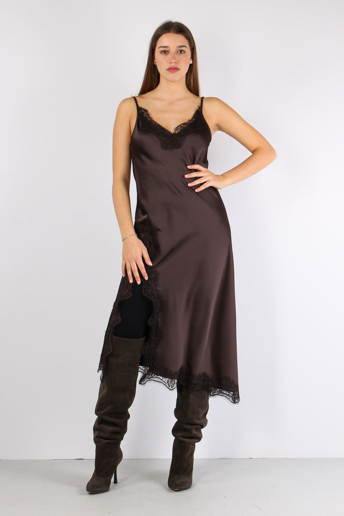 Abito Sbieco Inserti Pizzo Moro-3