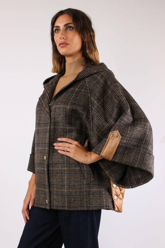 Cappa Quadro Retro Nylon Camel Check-3