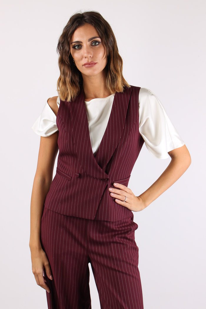 Gilet Gessato Bordeaux-2