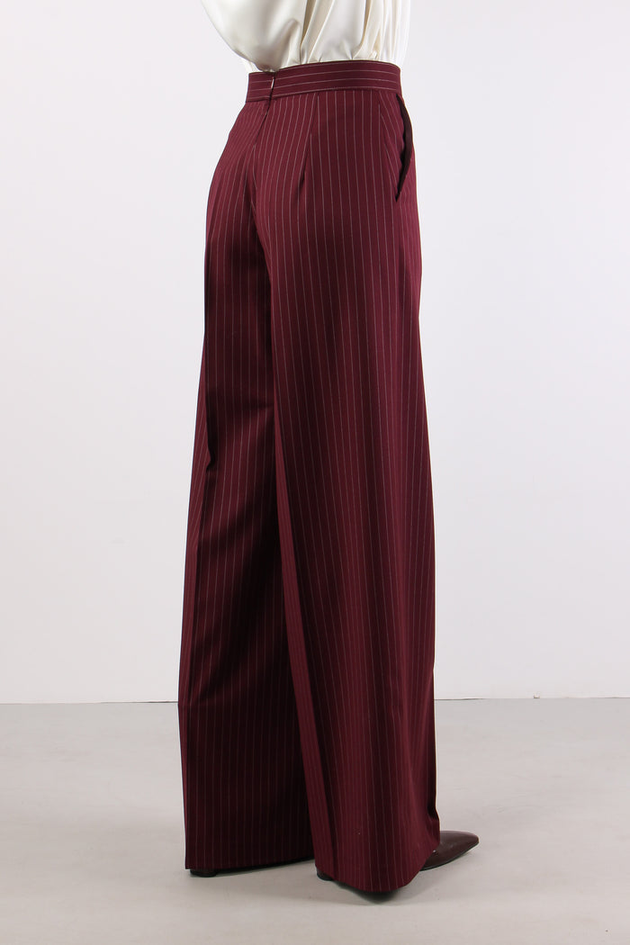 Pantalone Palazzo Gessato Bordeaux-6