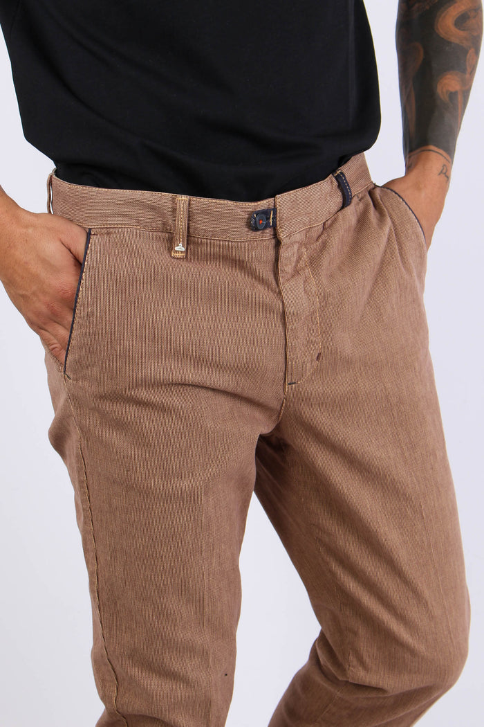 Pantalone Chino Profilo Tasca Sabbia-6