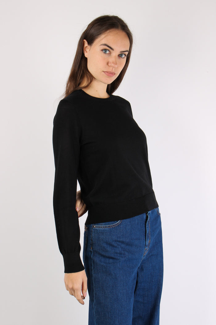 Maglia Girocollo Lana Polo Black-4