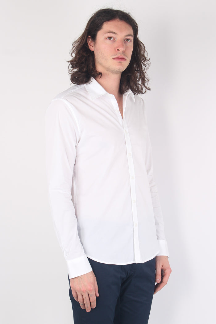 Camicia Basica Cotone White-5