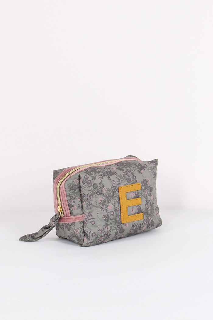 Pochette Patch Lettera E Grigio//rosa-6