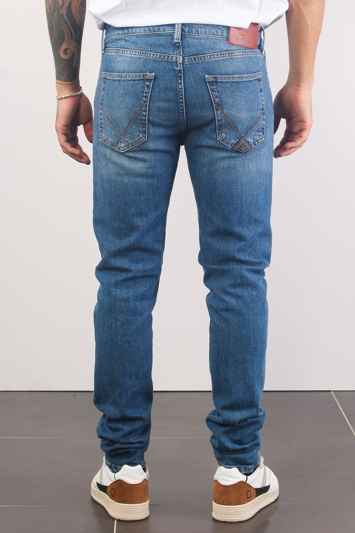 Jeans Slim Vintage Stone Fondo Denim Chiaro-3
