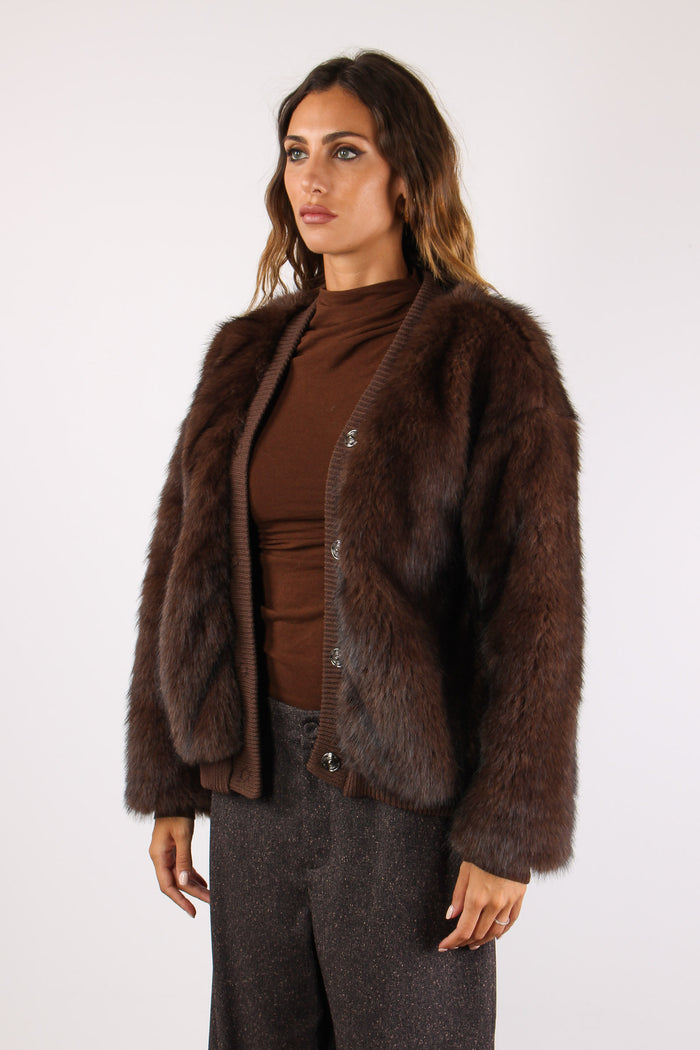 Bomber Pelliccia Moro-6