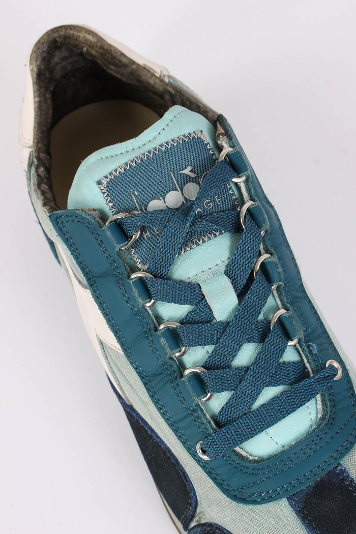 Sneakers Equipe Dirty Azzurro Piuma-5