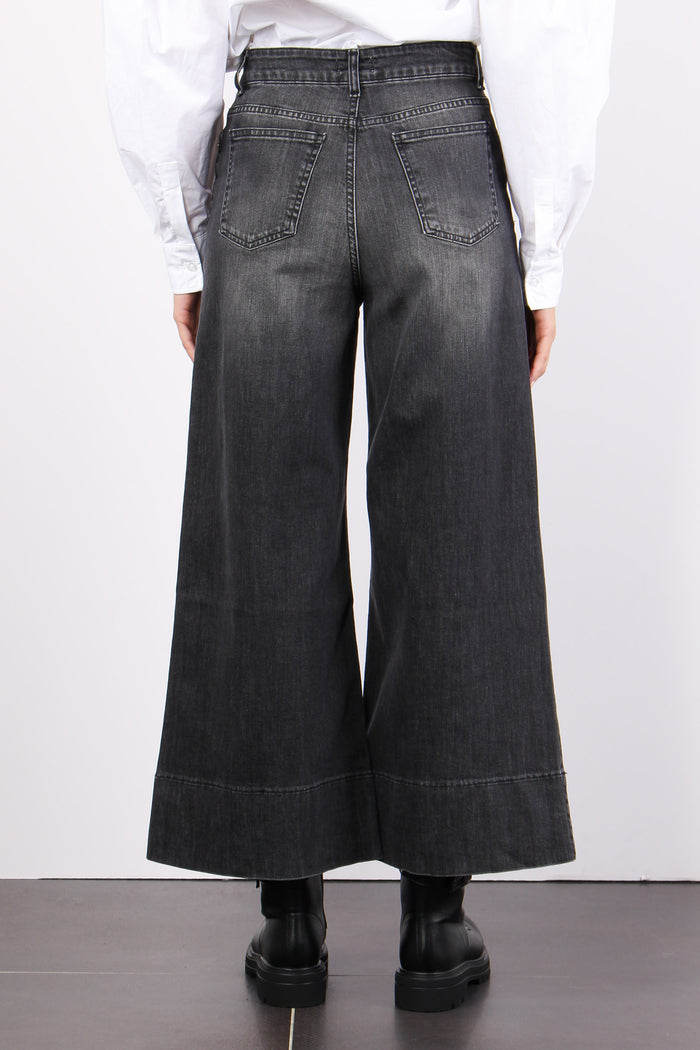 Denim Crop Orlo Alto Denim Nero-4