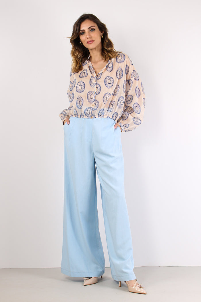 Pantalone Palazzo Misto Viscos Polvere