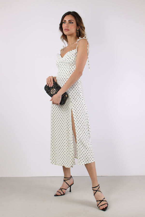 Abito Corto Scollo Pizzo Bianco