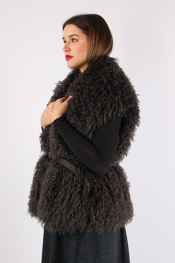 Gilet Mongolia Cintura Grigio-4