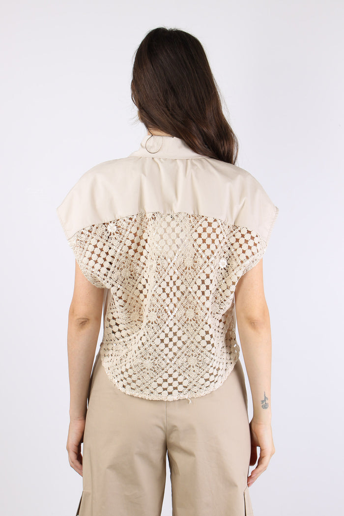 Camicia Retro Sangallo Beige-5