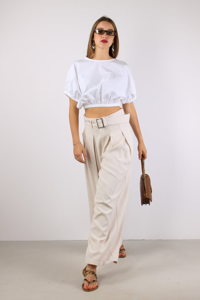 Pantalone Multi Pences Cintura Sabbia-5