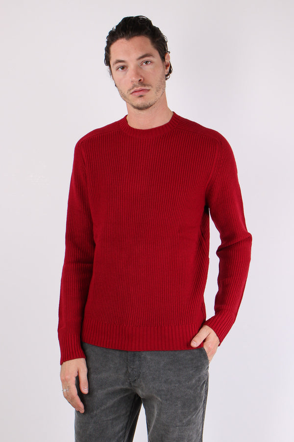 Maglia Giroccolo Misto Lana Burgundy Red