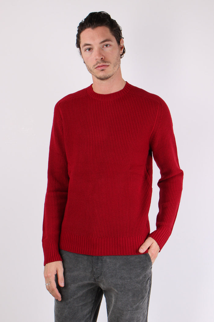 Maglia Giroccolo Misto Lana Burgundy Red