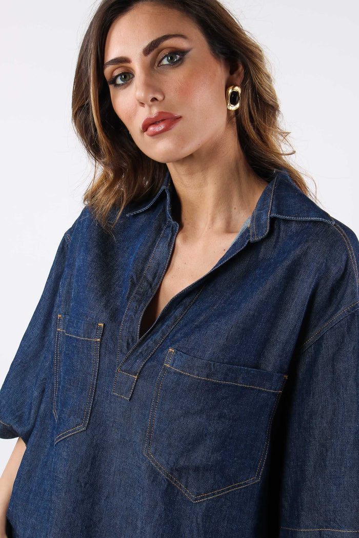 Camicia Polo Denim Denim Scuro-10
