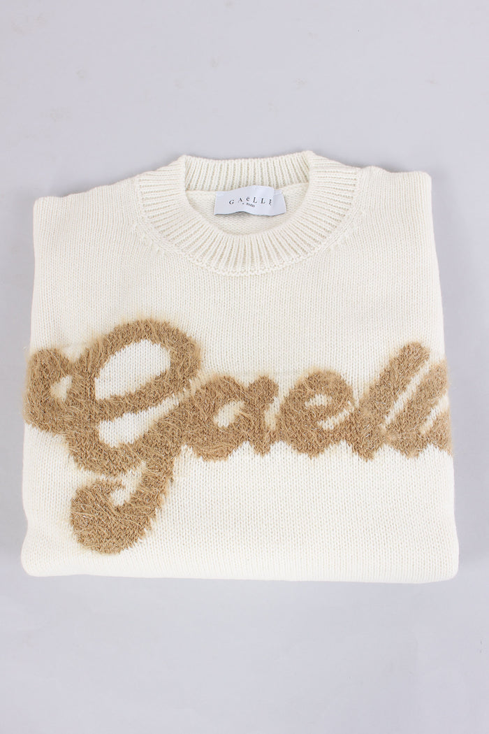 Maglia Logo Mohair Off White-8