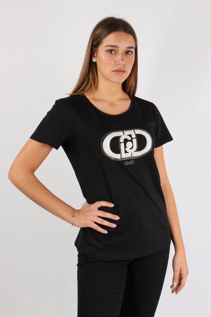 T-shirt Monogram Perle Nero/monogram-6
