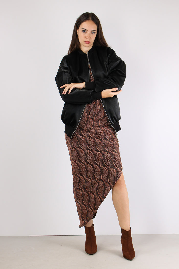 Bomber Effetto Pitone Nero-5