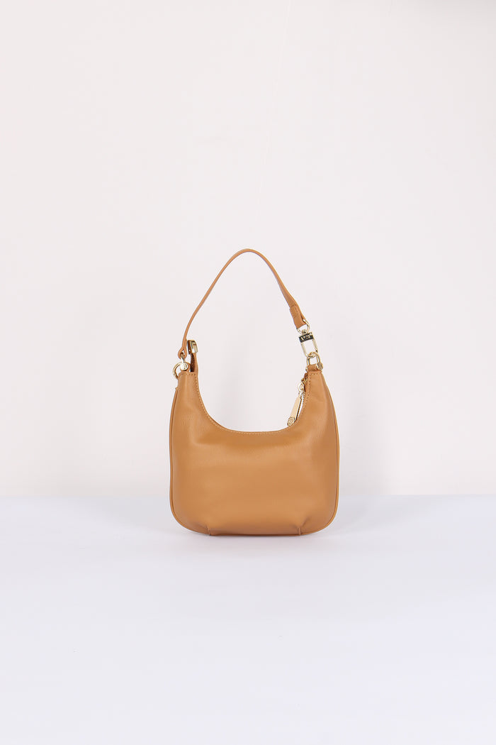 Amber Mezzaluna Small Ciondolo Oro Camel-3