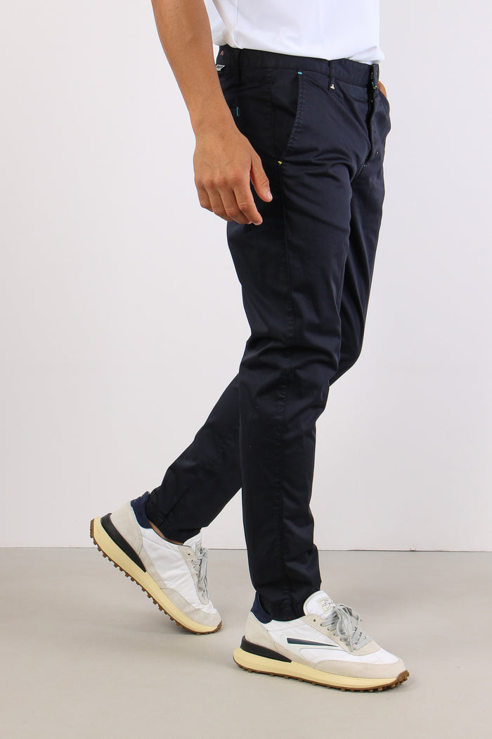 Pantalone Chino Rasatello Blu-7