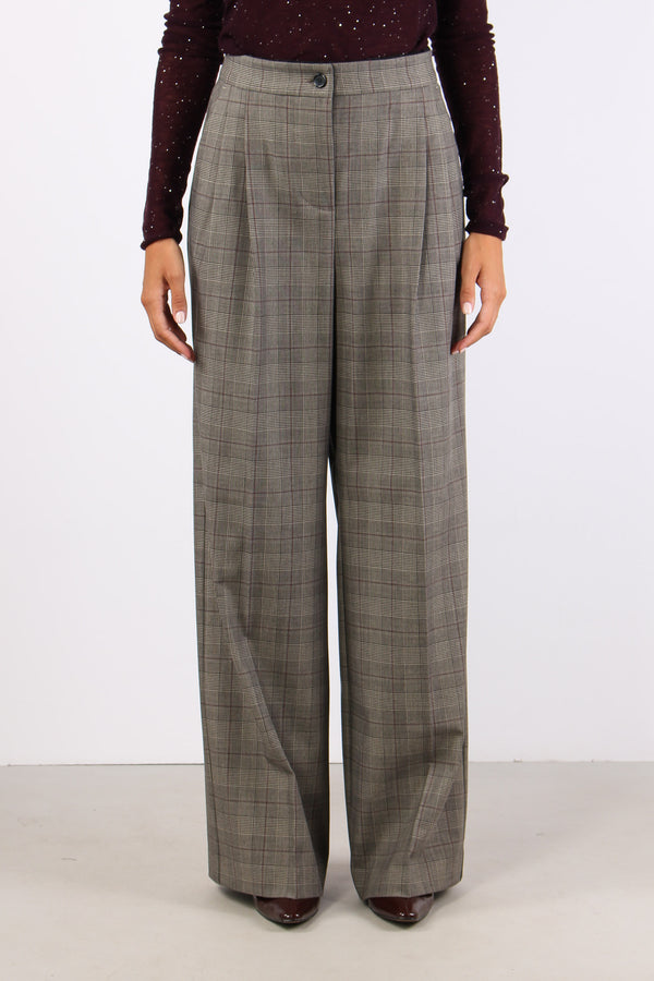Plumeria Pantalone Fantasia Qu Beige/bordeaux-2