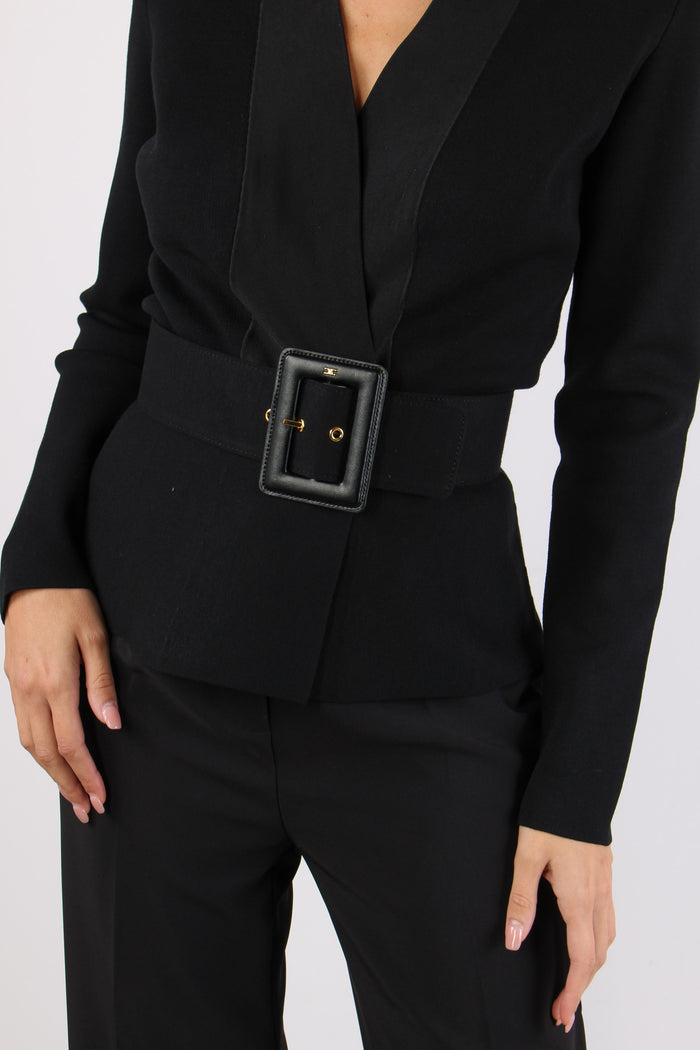 Giacca Maglia Cintura Nero-7