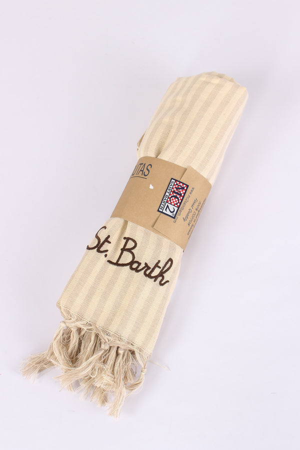 Foutas Righe Sottili Beige/bianco