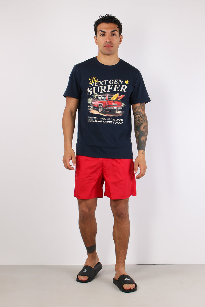 T-shirt Maxi Stampa Navy Blue-3