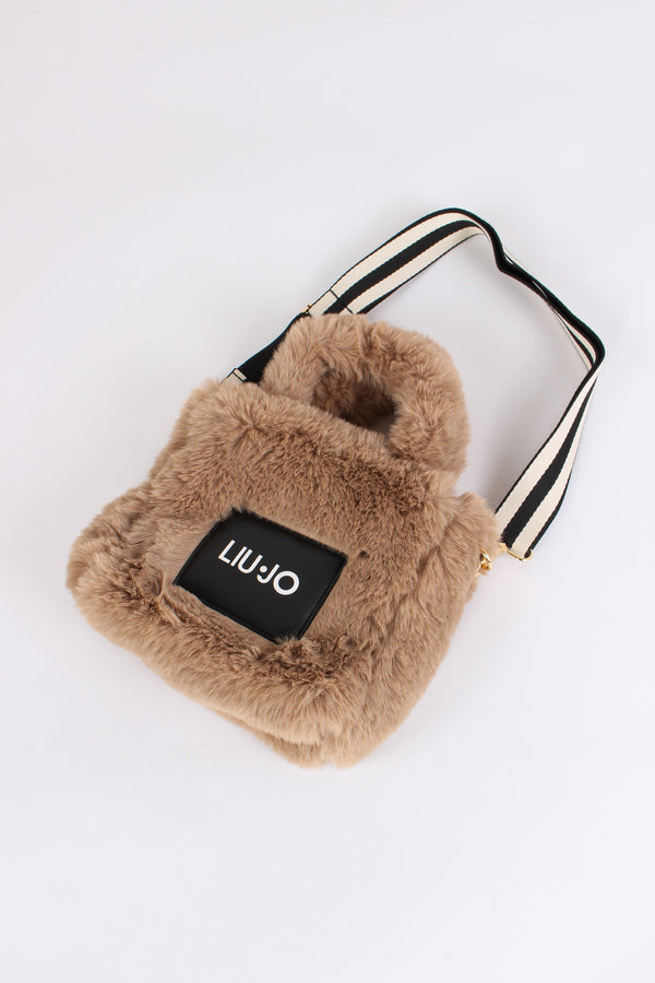 Shopping Mini Ecopelliccia Champagne-2