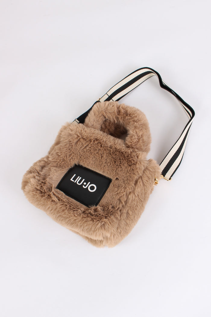 Shopping Mini Ecopelliccia Champagne-2