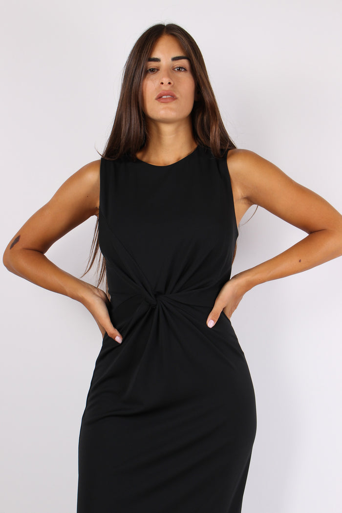 Cecidi Abito Lungo Nodo Vita Black-2