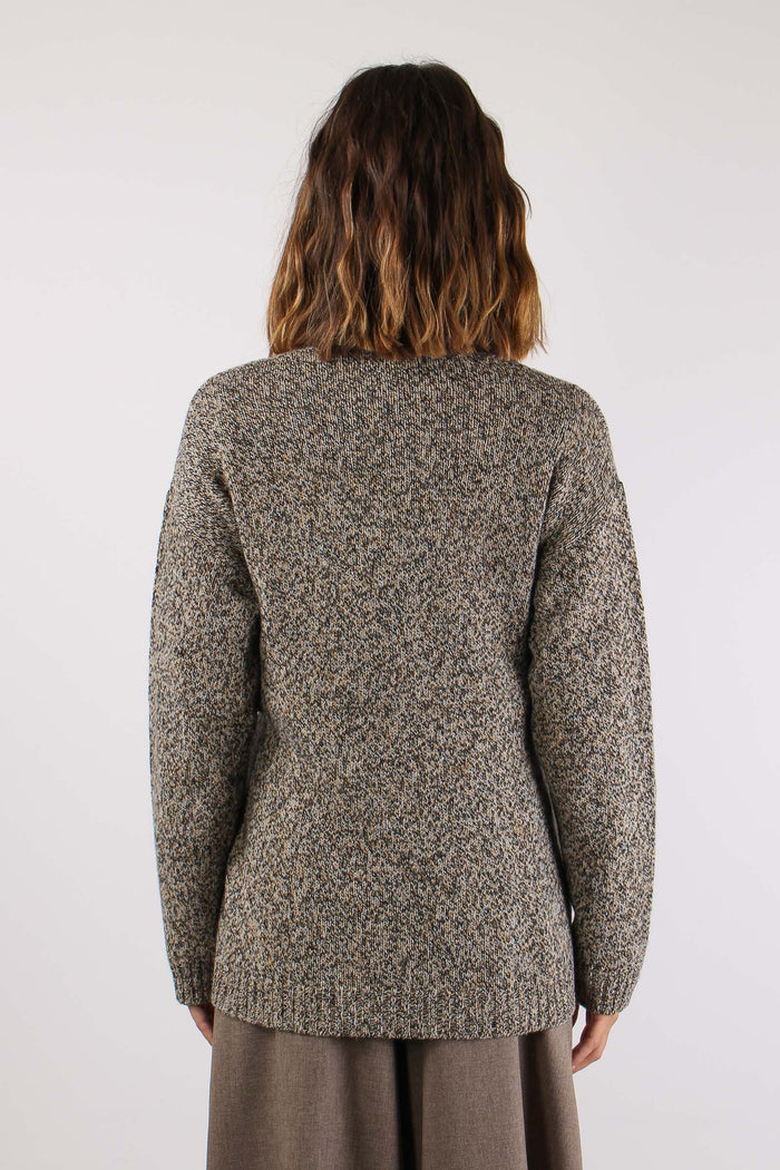 Cardigan Lacci Moulinee Nero/cammello-5