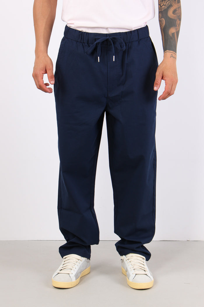 Pantalone Cotone Coulisse Navy Blue-2