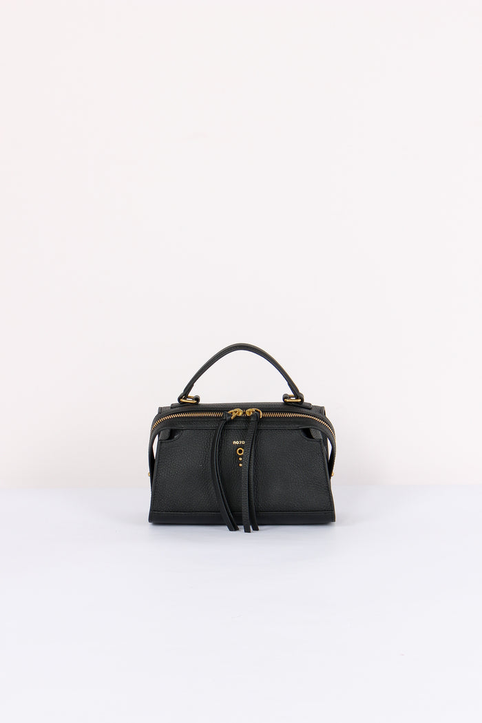 Mini Trapezio Pelle Martellata Black