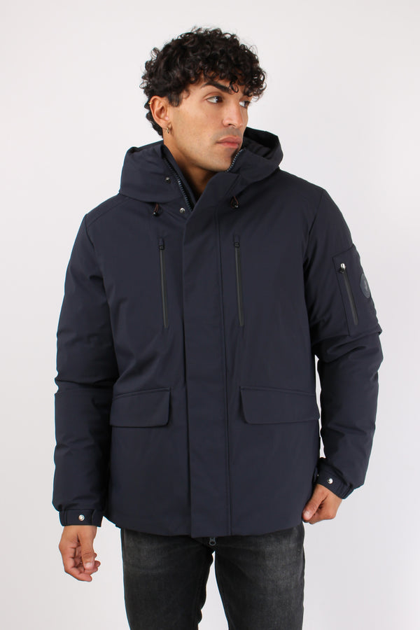 Hiram Giubbotto Tasche Cappucc Blue Black-2